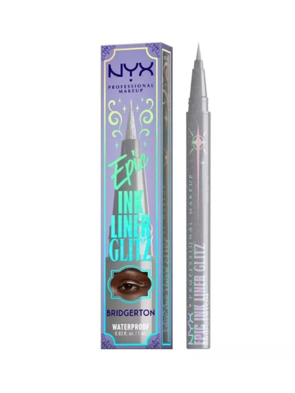 NYX Bridgerton Royal Epic Waterproof Metallic Eyeliner Glitzed in Silver 2 Pack